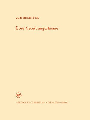 cover image of Über Vererbungschemie